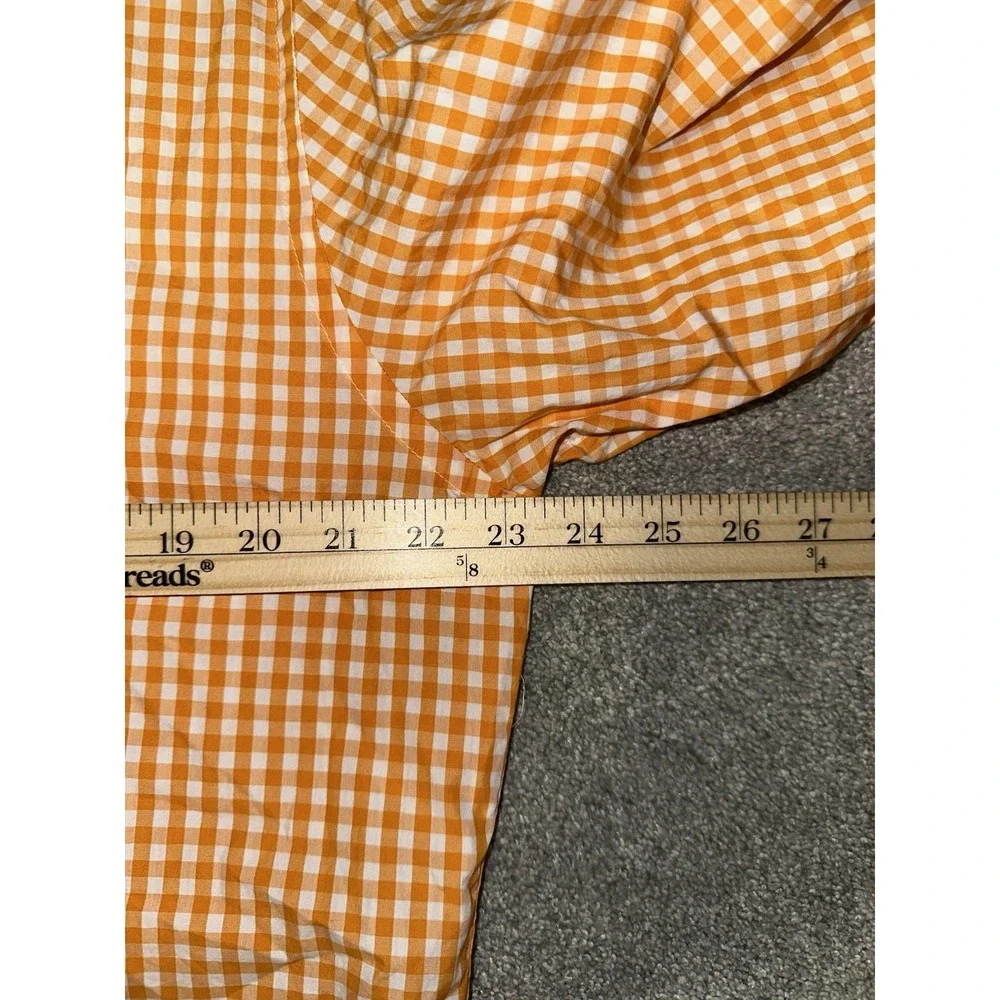 Lily Pulitzer Shirt Mens Large Orange Gingham Check Plaid Wyeth 100s 2 Ply #N - Picture 5 of 6